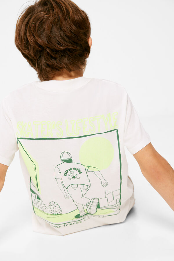 Springfield Kids T-shirt print "skate lifestyle" menino branco