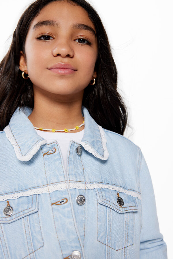 Springfield Kids Casaco denim folhos menina azul