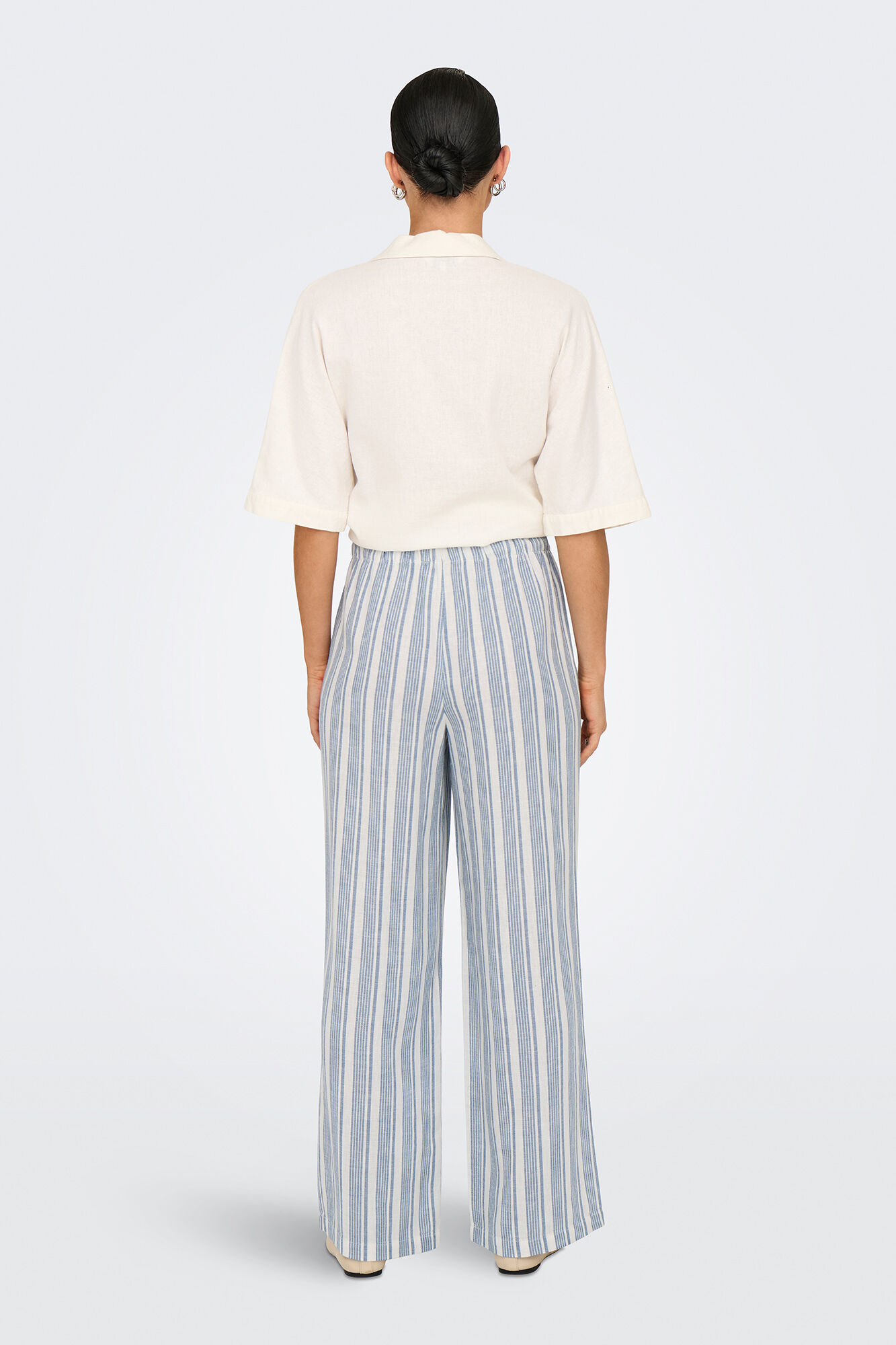 Only Pantal&oacute;n wideleg de lino