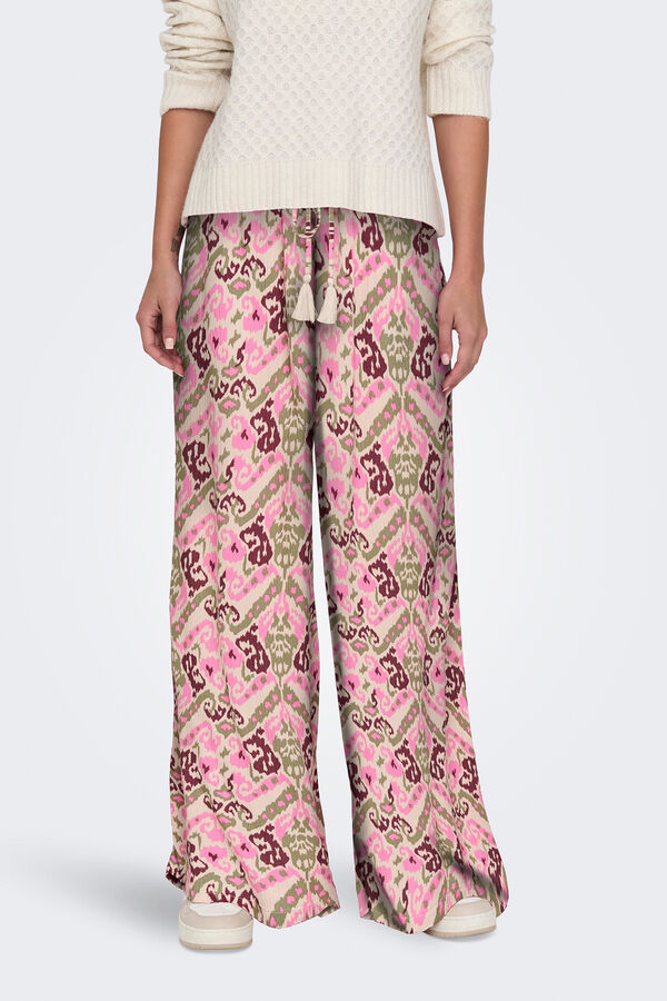 JDY Pantalón largo ancho rosa