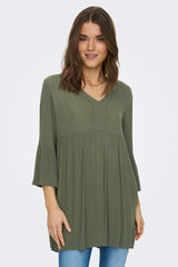 Only Vestido fluido manga média verde