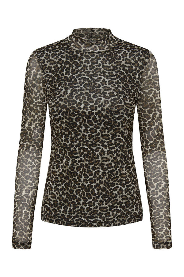 Only Top semitransparente ajustado gris