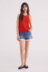 Springfield Shorts jeans de renda azul
