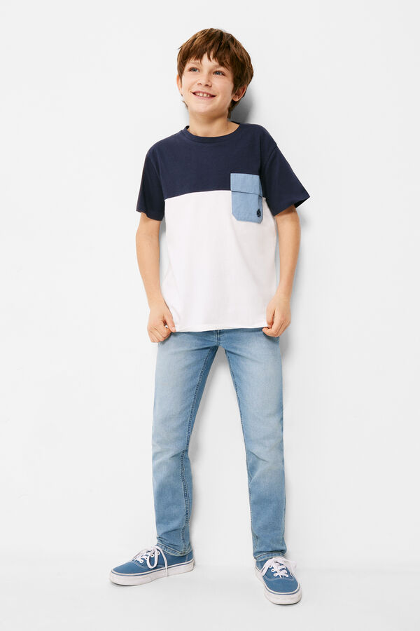 Springfield Kids T-shirt color block bolso menino azul