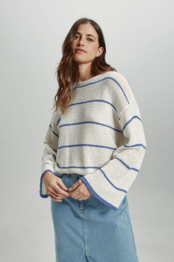 Only Jersey de rayas blanco