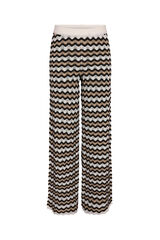 Noisy May Calça comprida de crochet com cós contrastante cinzento