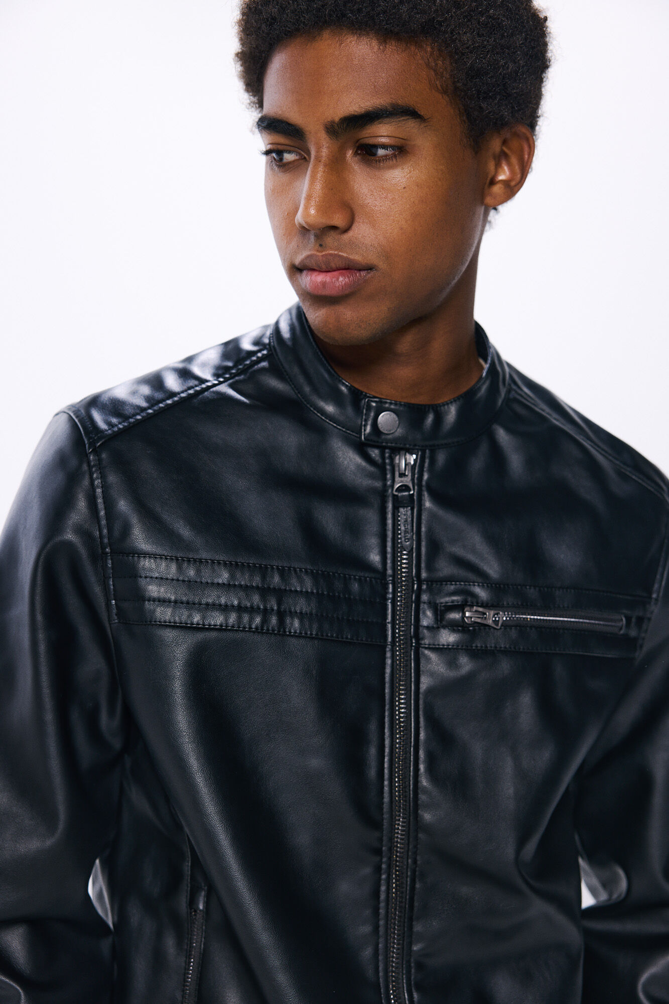 Springfield Cazadora motera efecto piel