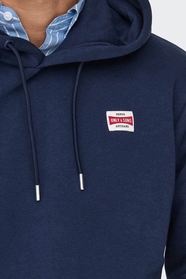 Only & Sons Sudadera de hombre con capucha regular fit. azul