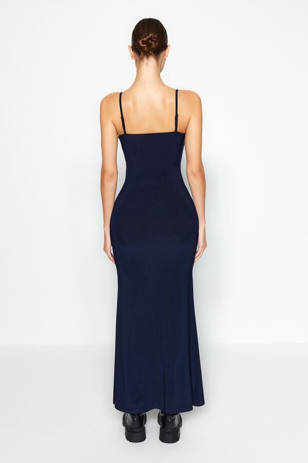 Trendyol Vestido tubo de punto largo azul