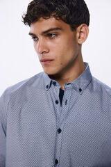 Springfield Camisa vestir popelín azul