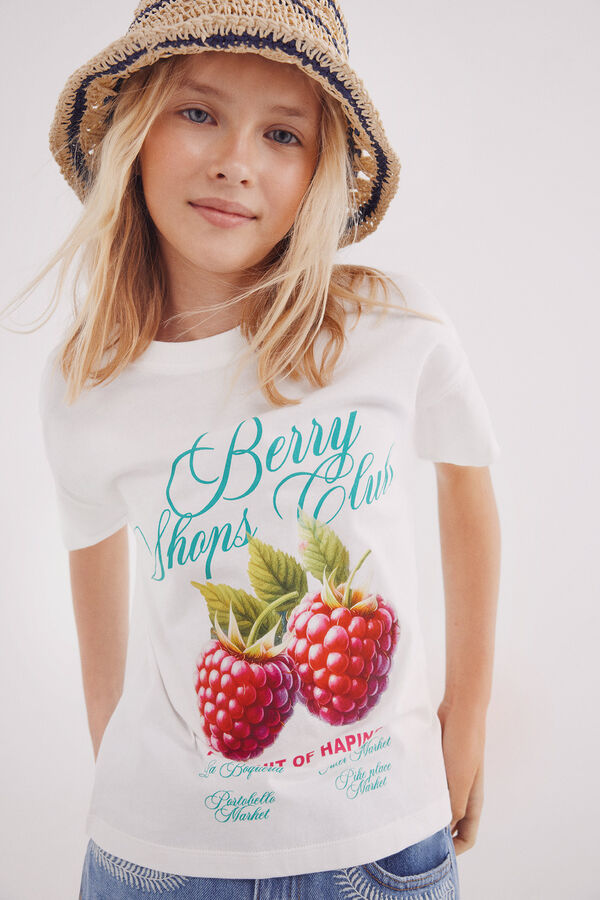 Springfield Kids Camiseta cereza niña blanco