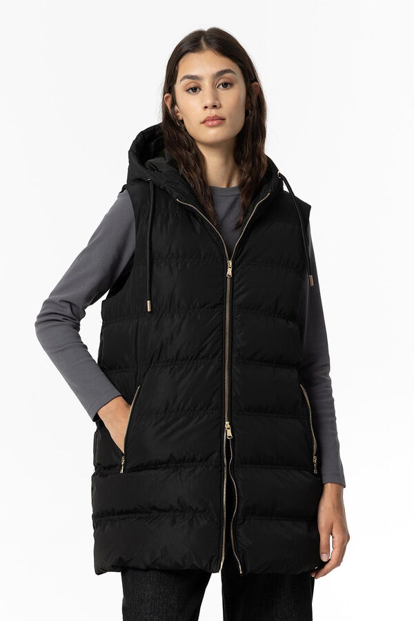Tiffosi Chaleco Acolchado Combinado Canal&eacute; negro