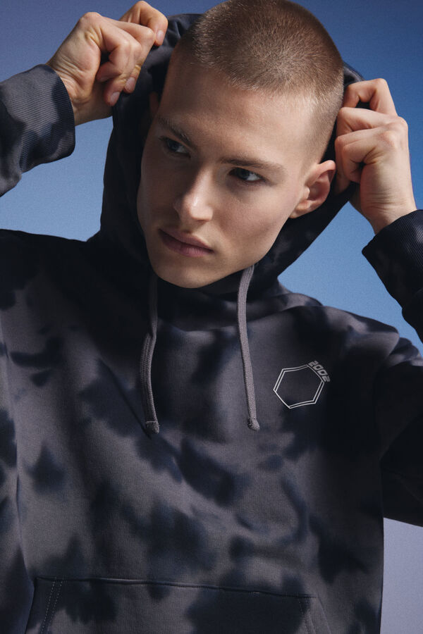 Springfield Sudadera capucha tie dye Pedri x Springfield gris