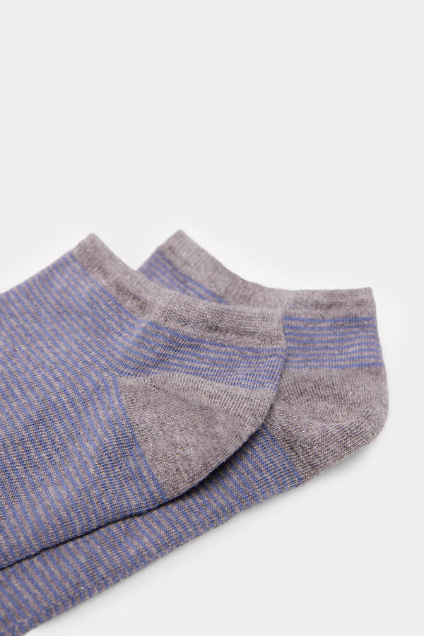 Springfield Calcet&iacute;n tobillero micro rayas gris