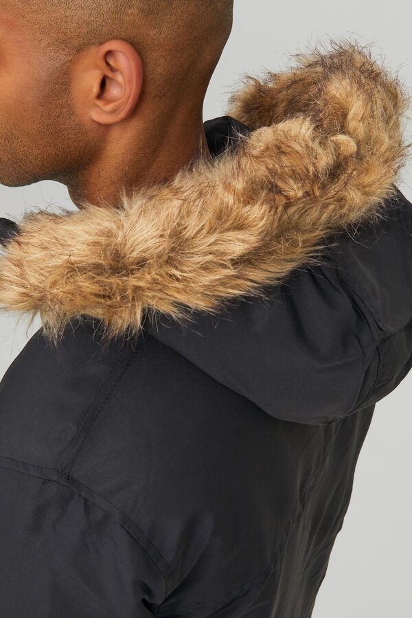 Jack & Jones Parka pelo capuz preto
