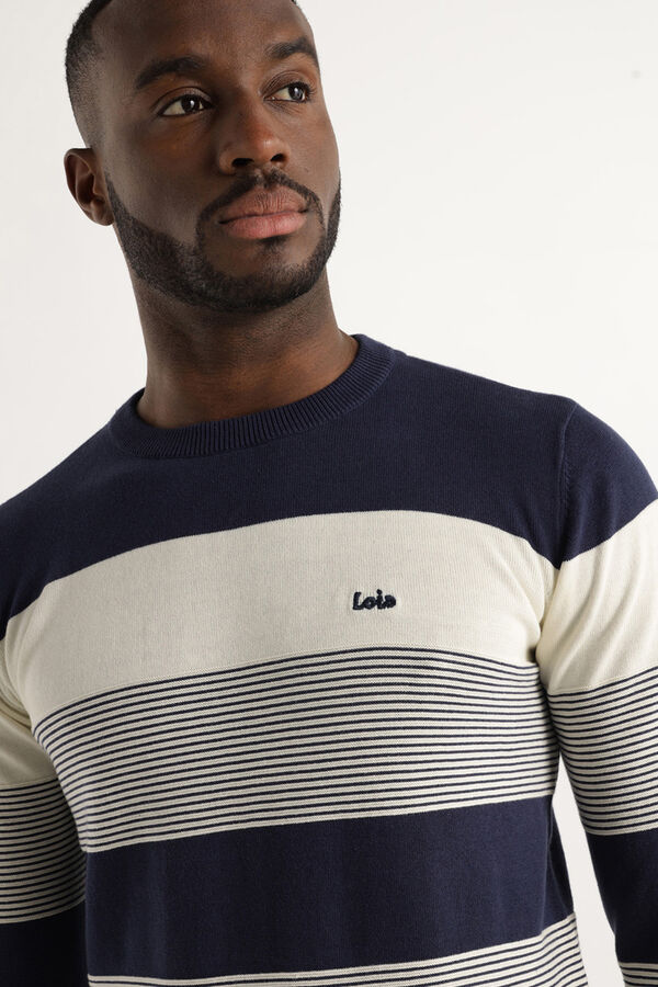 Lois Jersey Cuello Caja azul