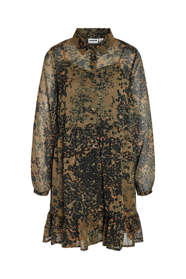 Noisy May Vestido curto estampado verde