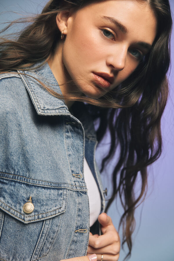 Springfield Cazadora vaquera oversized "Love rush" azul