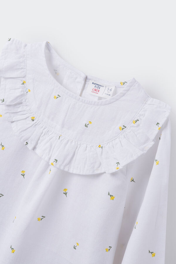 Springfield Kids Blusa de flores para menina branco