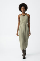 Tiffosi Vestido midi con cuello halter y apliques verde