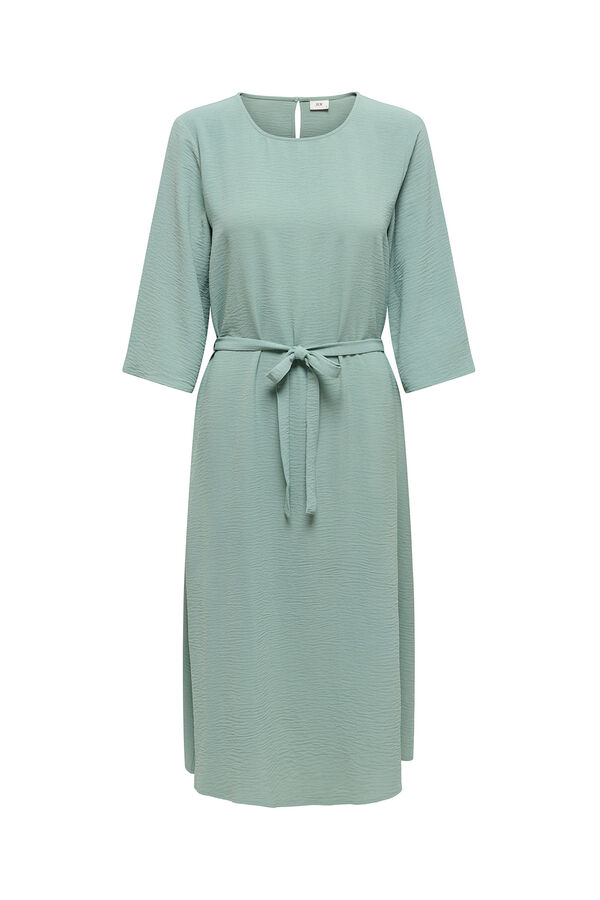JDY Vestido midi manga 3/4 turquesa
