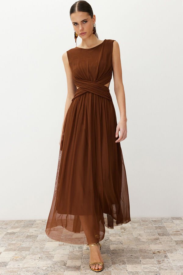 Trendyol Vestido de noche tostado