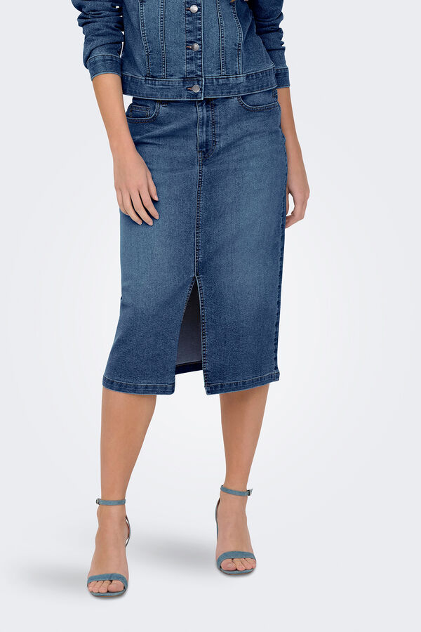 JDY Falda vaquera midi azul