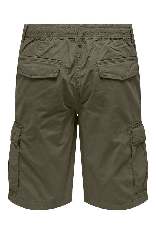 Only & Sons Cal&ccedil;a bermuda estilo cargo de homem verde