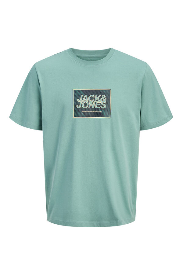 Jack & Jones Camiseta b&aacute;sica con logo turquesa