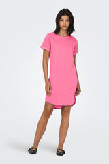 JDY Vestido de manga corta y cuello redondo rosa