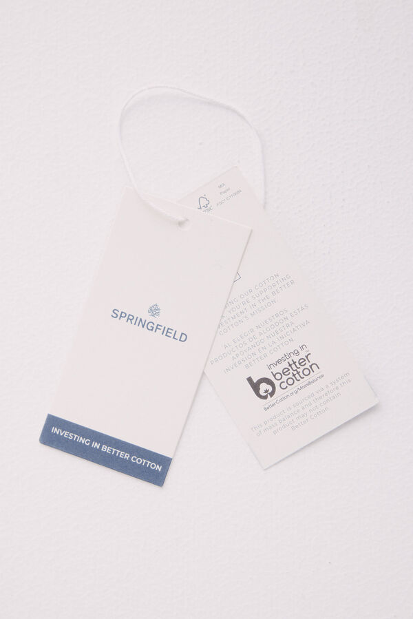 Springfield Camiseta básica com gola redonda vermelho