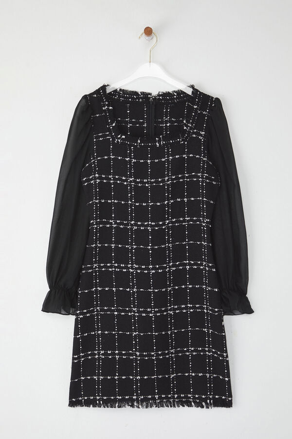 Trendyol Vestido de tweed preto