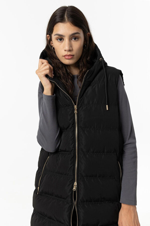Tiffosi Chaleco Acolchado Combinado Canal&eacute; negro