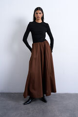 Topshop Saia midi algod&atilde;o cru
