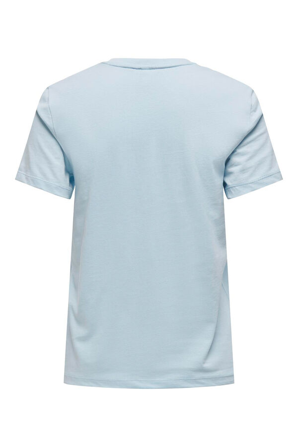 Only T-shirt de manga curta com desenho frontal azul