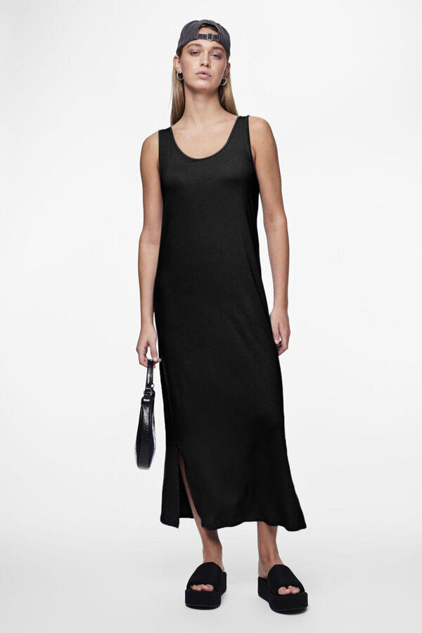 Pieces Vestido largo fluido negro