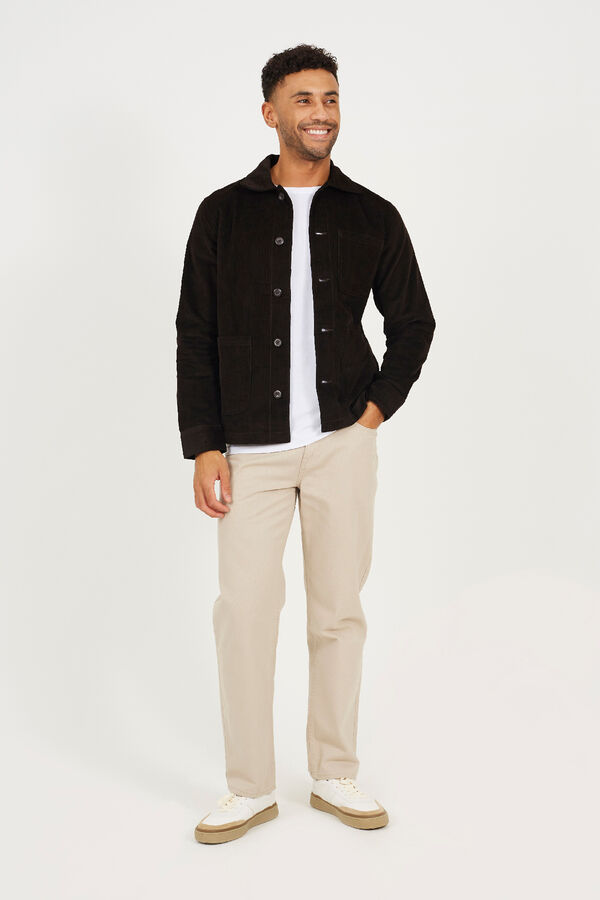 Brave Soul Sobrecamisa cierre de botones marr&oacute;n