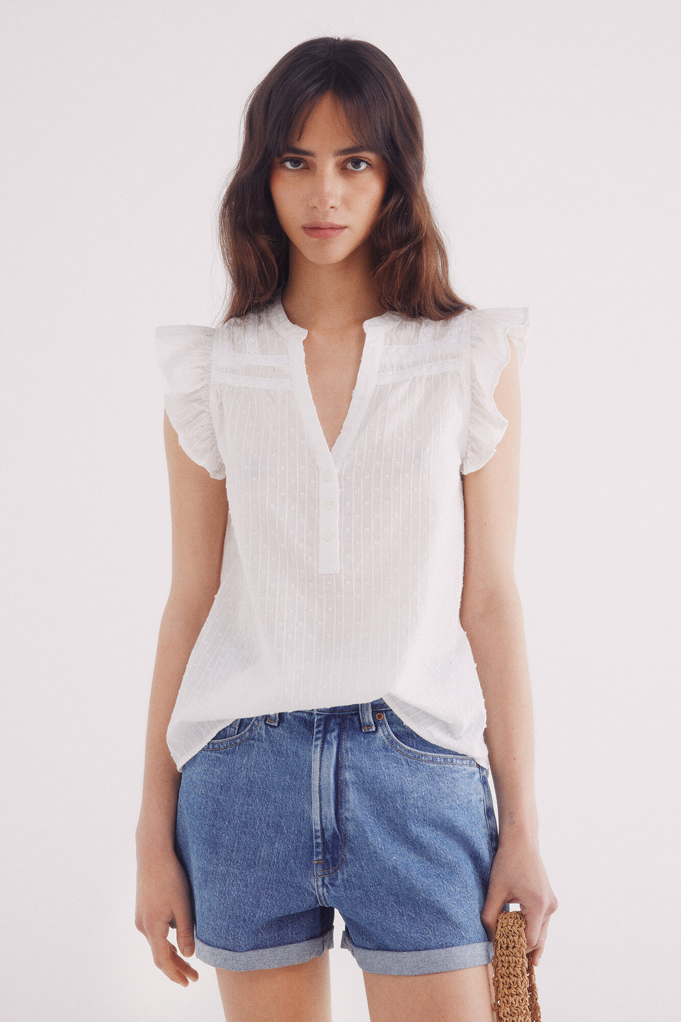 Springfield Blusa lace insertado