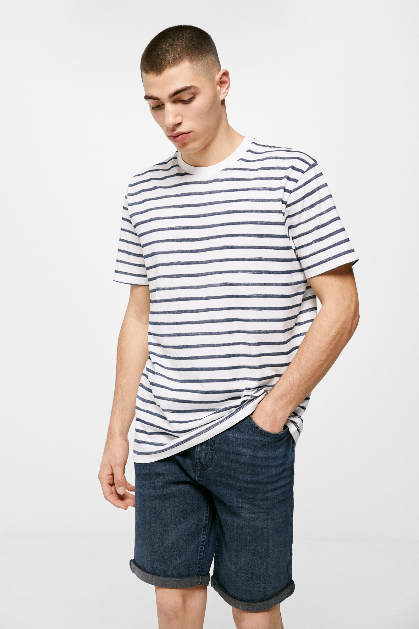 Springfield Bermuda vaquera regular lavado medio oscuro