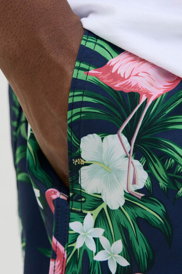 Jack & Jones PLUS Maiô estampado PLUS azul