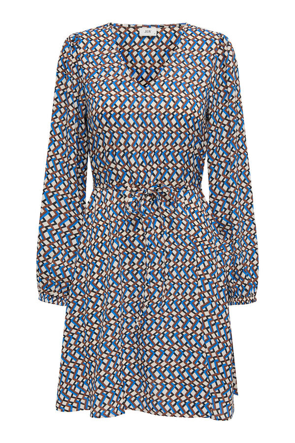 Only Vestido curto com mangas compridas e decote em V  branco