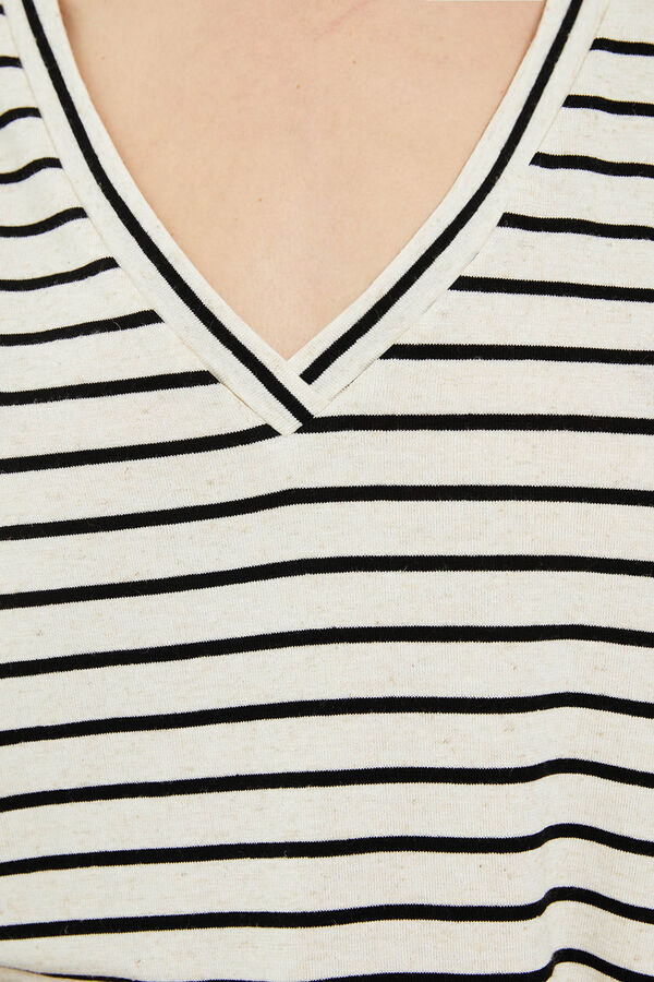 System Action Top de rayas sin mangas negro