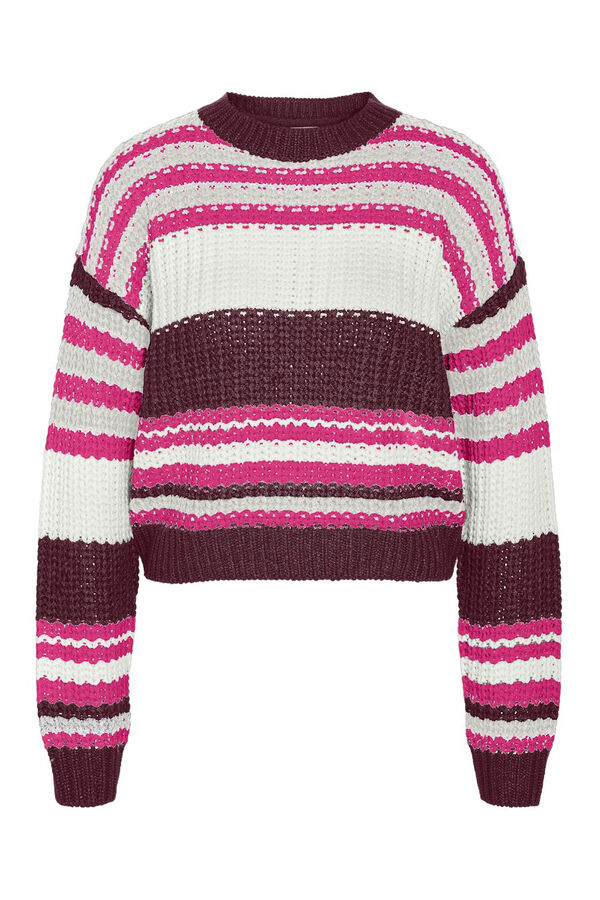 Noisy May Jersey rayas cuello redondo morado/lila