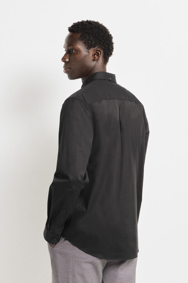Springfield Camisa social de tecido elástico preto