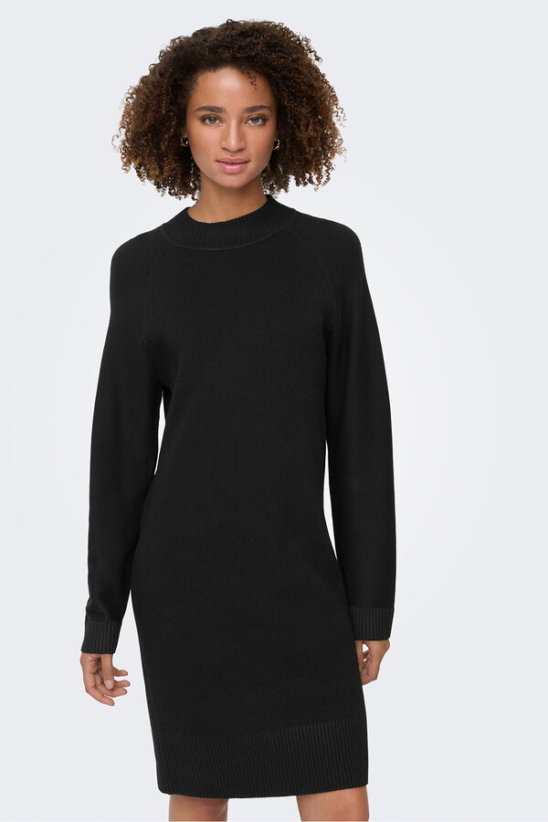 JDY Vestido curto de malha preto