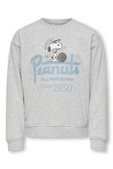 Only Girls Sweatshirt com estampado de Peanuts cinzento