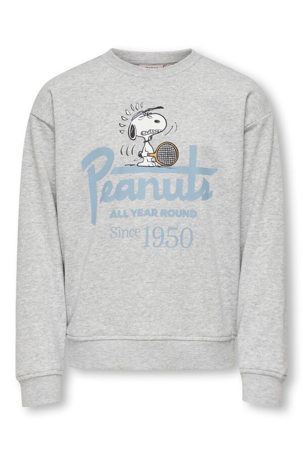 Only Girls Sweatshirt com estampado de Peanuts cinzento
