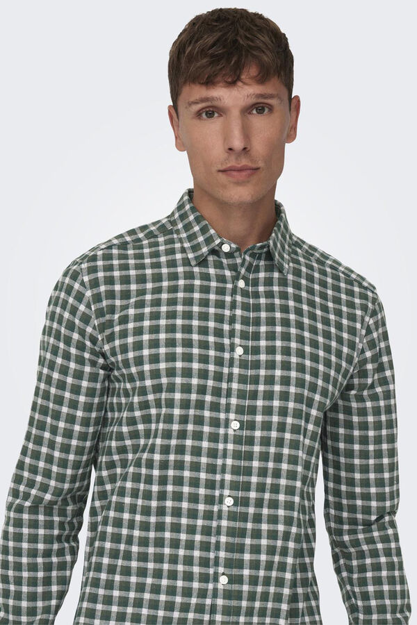 Springfield Camisa xadrez flanela verde