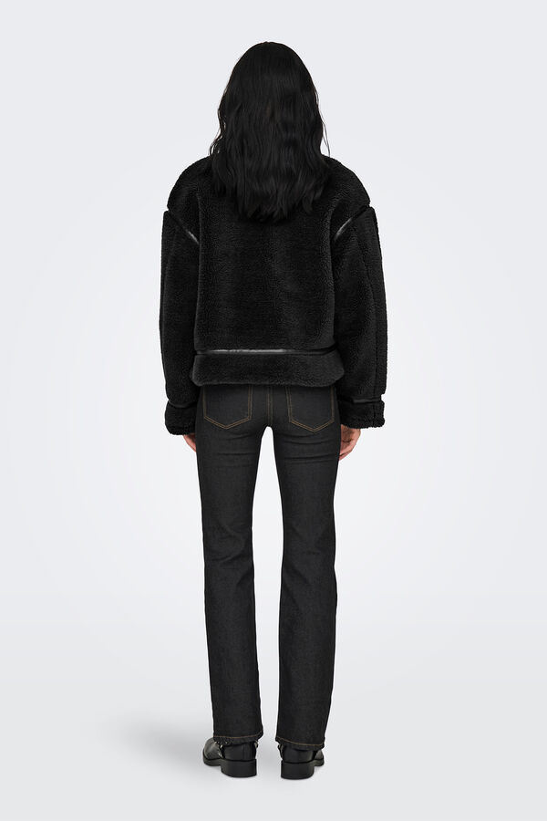 Only Chaqueta biker de pelo negro