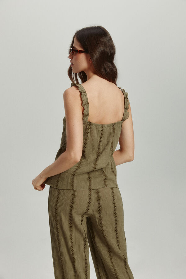 Only Blusa folgada com al&ccedil;as verde